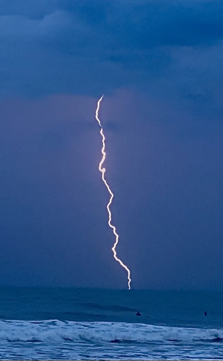 Lightning over the ocean
