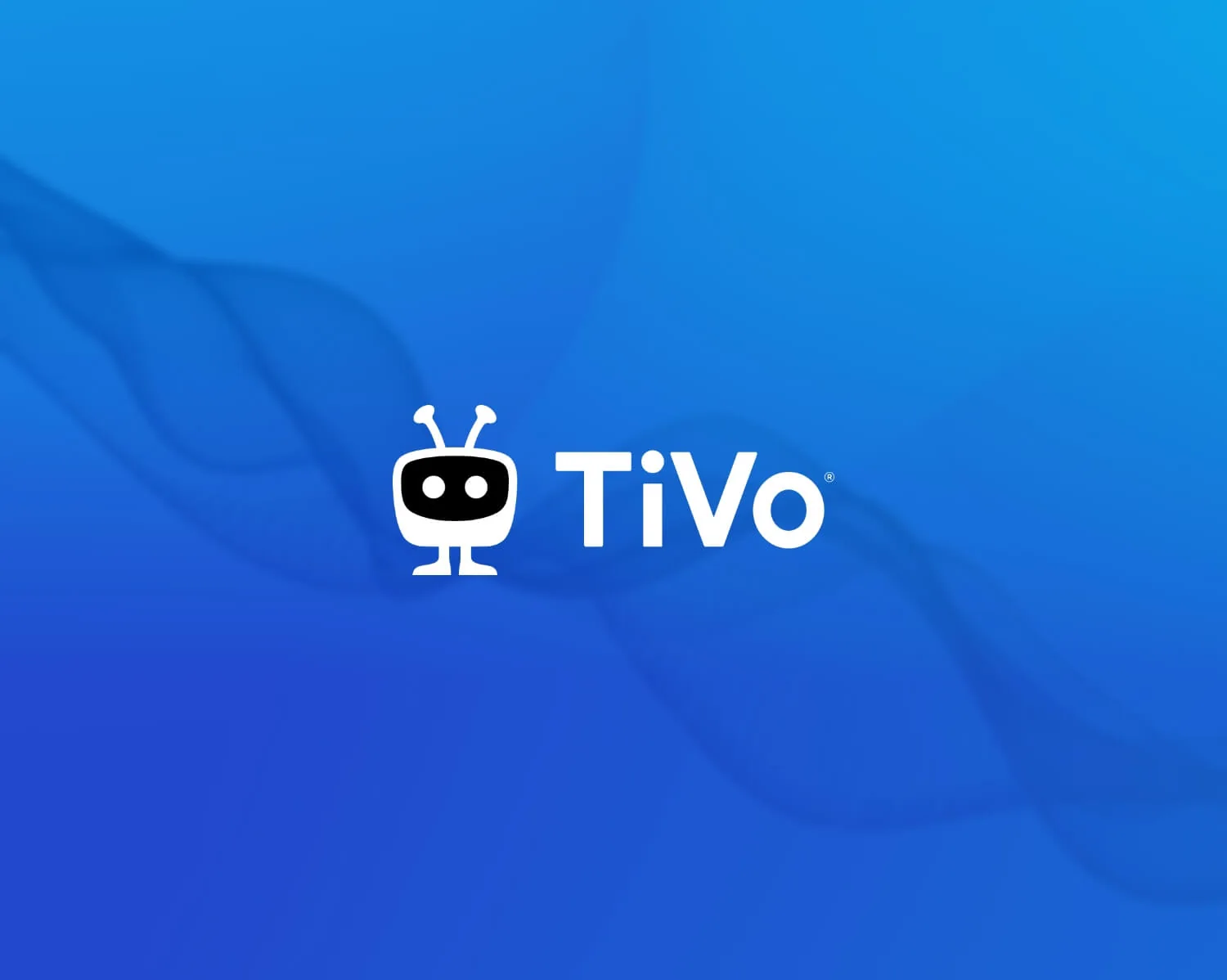 The TiVo logo in white on a blue gradient background.